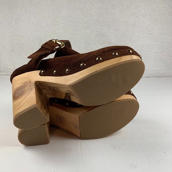 Steve Madden Hilde Brown Suede Women's Leather Studded Clogs Size 9.5 NIB S0368 - Picture 7 of 10